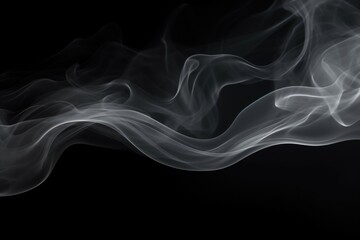 Canvas Print - Moving abstract fog on black background.