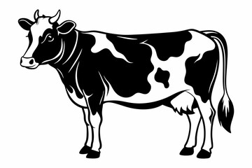 Wall Mural - Cow silhouette Vector Illustration, Dairy cow