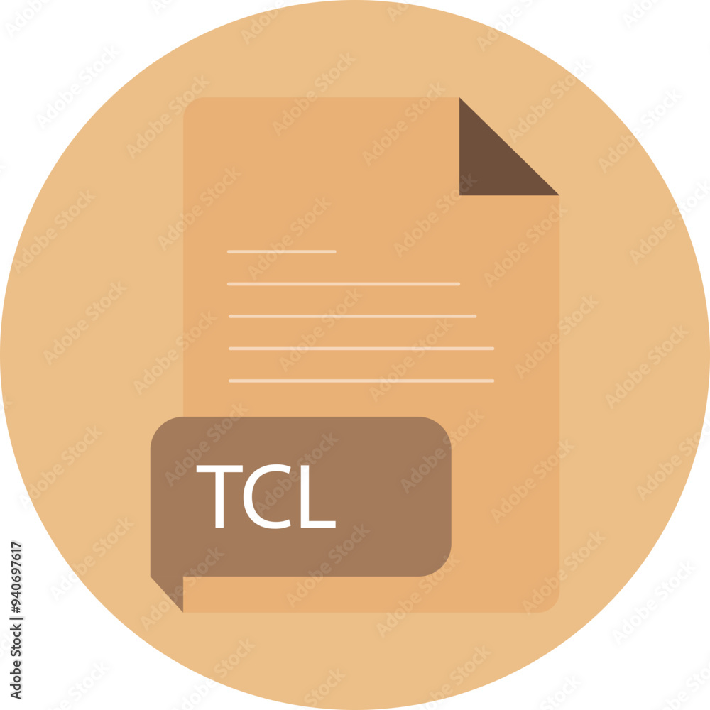 TCL File extension icon black color crisp corners circular shape Stock ...
