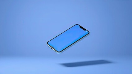 Smartphone Mockup on Blue Background