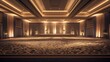 © Nasreen - Spacious Event Hall with a Stage Adorned with Soft Lighting and Patterned Carpet