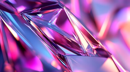 Poster - light texture. A vibrant and abstract close-up of multicolored crystal-like shapes creating a dynamic, futuristic effect. 