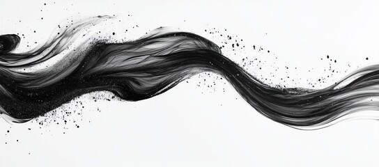 Wall Mural - Black and white background, lines, brushstrokes, ink-style, abstract, simple background,