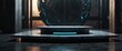 © ezra - futuristic portal science fiction podium pedestal platform modern empty cyberpunk podium mockup space background, stage, advertisement, horizontal, merchandise, shadow, show, marble