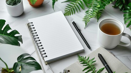 White background with a spiral-bound paper notebook effect.