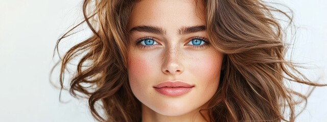 Poster -  A tight shot of a woman's visage, framed by flyaway hairs that defy the wind around her face