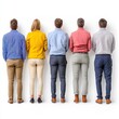 © Enjoy - The Waiting Game: A diverse team of professionals stand united, facing forward as they await an uncertain future. A powerful image that evokes feelings of anticipation, teamwork, and shared purpose.