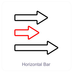 Horizontal Bars and diagram icon concept