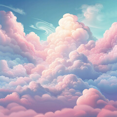 Poster - beautiful cloud puff background