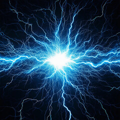 Poster - background illustration of electric energy flow lightning glowing color