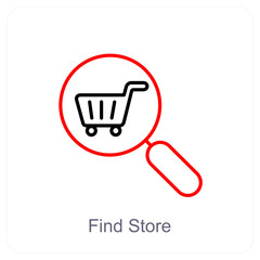 Find Store and search icon concept