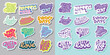 © svitchandsober - Cool Colorful Short Quotes Vector Stickers. Collection of Hand Drawn Groovy Typography