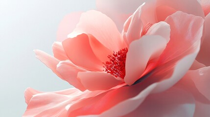 A close-up animation of a flower blooming, with detailed petals and soft lighting against a light solid color background