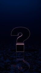 Aufkleber - Glowing Neon Question Mark in a Dark Minimalist Digital Space.