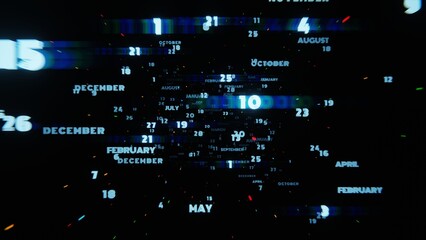 Aufkleber - Surreal Time-Lapse with Glowing Months and Dynamic Motion