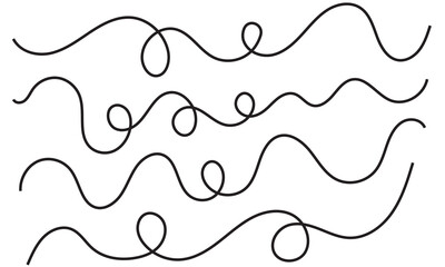 Wall Mural - wavy line pattern with curvy abstract squiggles in a psychedelic wiggle design. vector illustration.