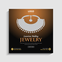 Wall Mural - Luxurious Jewelry social media post or web banner template design