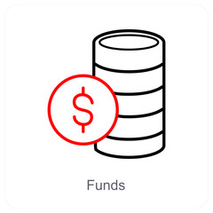 Funds and money icon concept