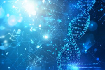 Poster - Medical abstract background with 3D render of DNA structure