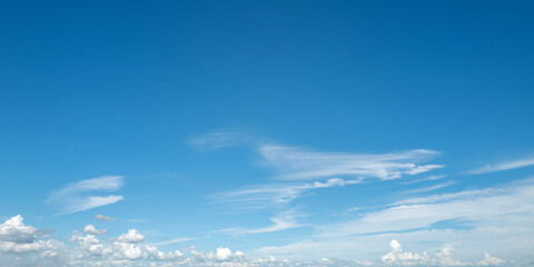 Wall Mural - nature sky blue background, clear sky cloud, sunny day morning in winter, nature landscape daylight 
