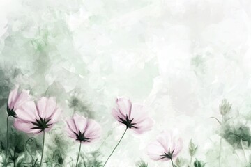 Poster - An image of a cosmos flower on a cool tone background was digitally painted