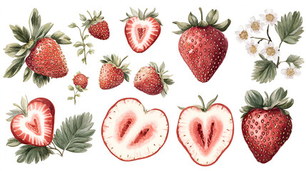 Canvas Print - Watercolor Strawberry Collection - Perfect for Your Next Design Project