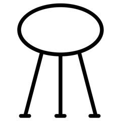 Canvas Print - Stool Seat Furniture Line Icon