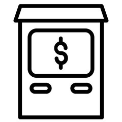 Wall Mural - Atm Payment Money Line Icon