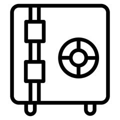 Poster - Safe Secret Bank Line Icon