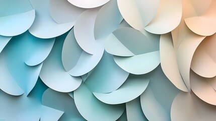 Wall Mural - 86. Abstract 3D wall art with overlapping circle paper cutouts in a gradient of metallic colors