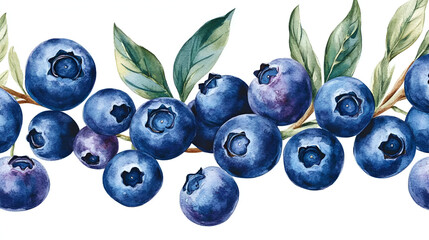 Sticker - Watercolor Blueberry Branch - Perfect for Food Packaging, Recipes, and More!