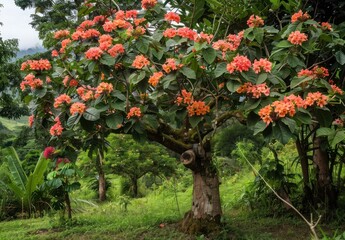 Canvas Print - Blooming Tree in Lush Garden