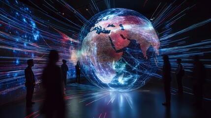 Global Connectivity: Digital Earth in Dark Room