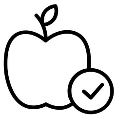 Poster - Apple Correct Diet Line Icon