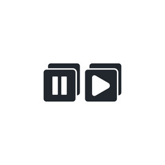 Poster - Play Pause icon symbol template for graphic and web design collection logo vector illustration