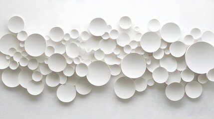 Wall Mural - 36. Abstract 3D wall art with a burst of circle paper cutouts in varying sizes