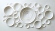 © Mr image - 12. Modern 3D wall art of layered circle paper cutouts in a staggered arrangement