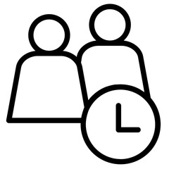 Sticker - Time User Clock Line Icon