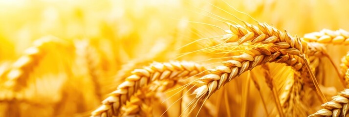 Golden Wheat Stalks in a Sunlit Field