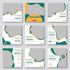 travel tour social media post or instagram design template
