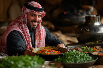 Sticker - Bedouin Eating Food