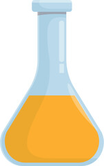 Wall Mural - Chemical flask containing an orange liquid, suggesting ongoing scientific research or experiment