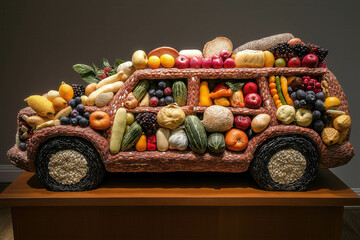 Canvas Print - Car Made Of Food