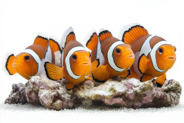 Wall Mural - Clown Fish On White Background