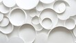 © Mr image - 2. Minimalist abstract 3D wall art with interlocking circle paper cutouts on a white background