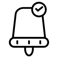 Canvas Print - Bell Check Alarm Line Icon