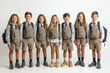 © sharafmaksumov - Middle School Students On White Background