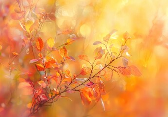 Wall Mural - Abstract Autumn Leaves in Motion Generative AI