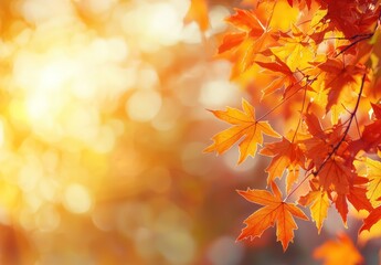 Wall Mural - Abstract Autumn Leaves in Motion Generative AI