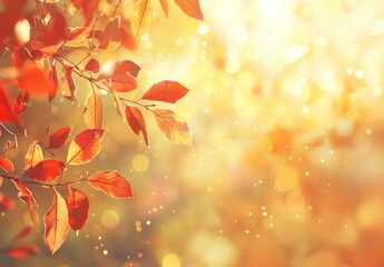 Wall Mural - Abstract Autumn Leaves in Motion Generative AI